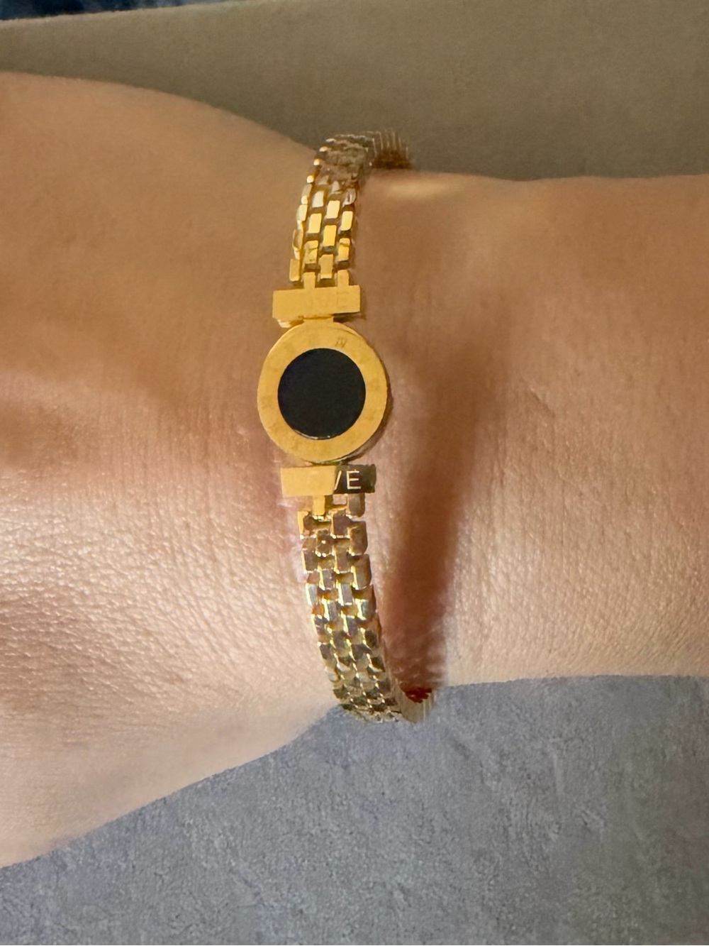 Gold-Tone Black Accent Women's Bracelet